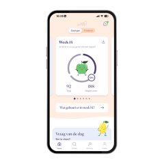 Smartphone som visar Gravidappen Baby Journey